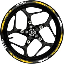 nehay shop Motosiklet Jant  eridi Beyaz Yaz l  Turuncu Reflektif Pen e  eritli Sa -Sol/ n-Arka Honda ile uyumlu