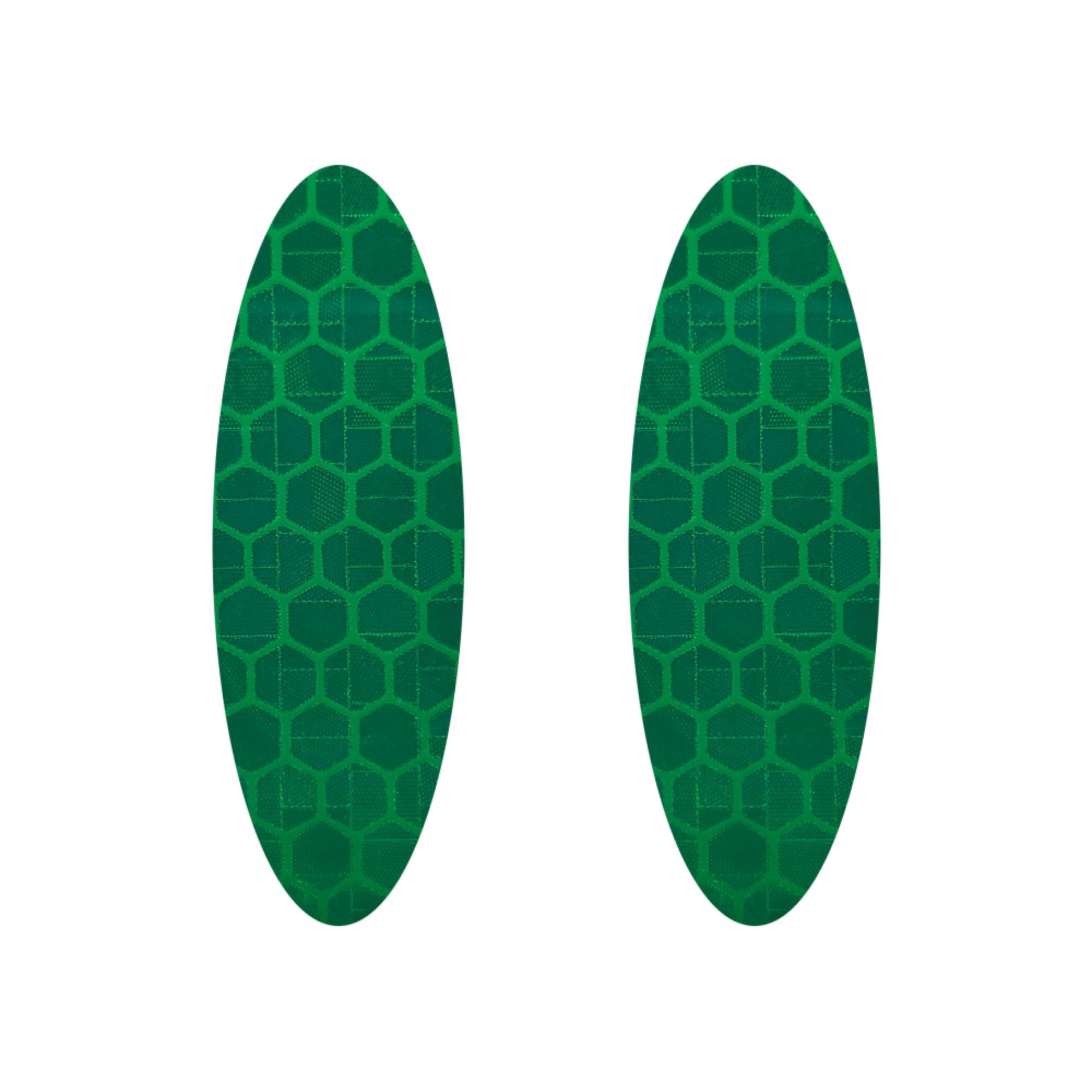 Refractive Diamond Stickers Oval Flat, Green, Set of 2