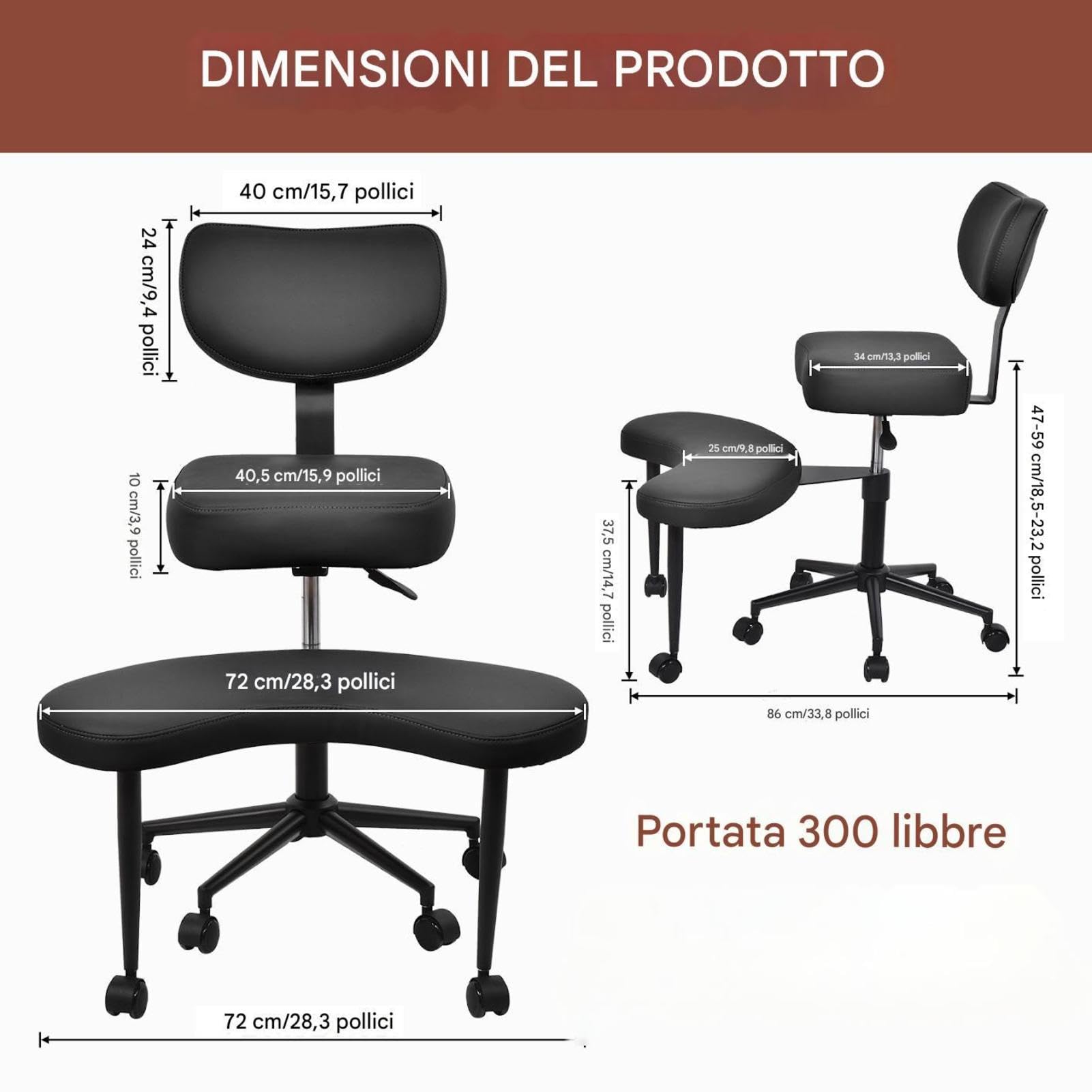 Sedia Da Meditazione, Sedia Da Ufficio Con Gambe Incrociate E Ruote, Regolabile In Altezza,Con Supporto Lombare,adatta A chis Lavora In Ufficio Per Lunghi Periodi, Adulti Attivi E Appassionati Di Yoga