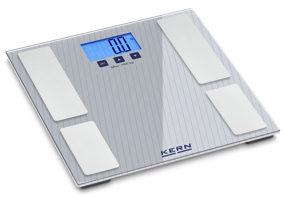 Bilancia impedenziometrica con analisi del corpo [Kern MFB 150K100] per la determinazione di peso corporeo, grasso corporeo ..., Portate [Max]: 182 kg, Divisione [d]: 100 g