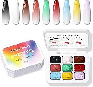 Sponge Pat Paint Nail Gel, 9 Colors Ombre Nails Gradient Gel Nail Blush Blooming Aura Nails Drawing Stripper Floral Painting Nail Art, No Wipe, UV/LED Curing (9 Colors C)