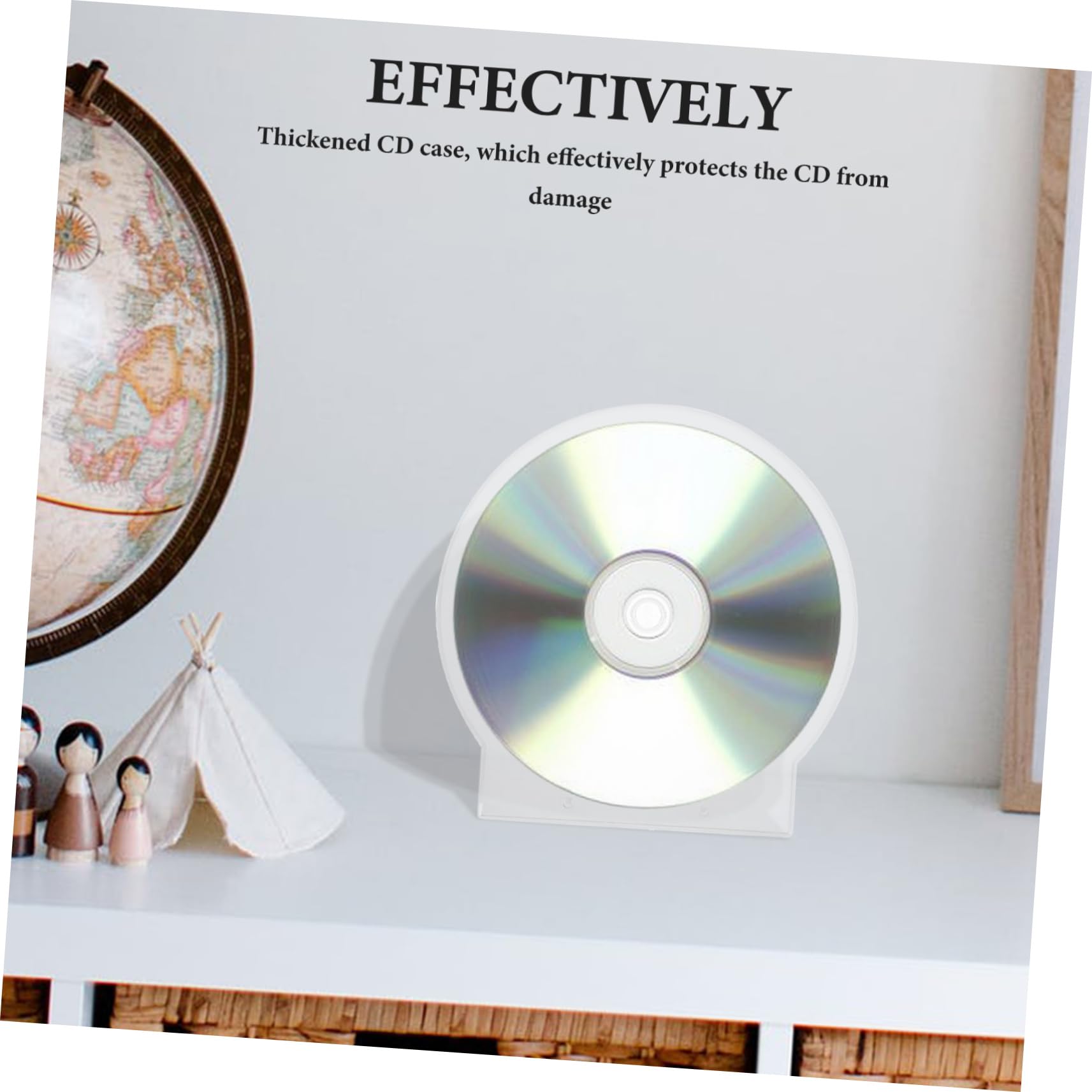 Ciieeo Custodia per CD Rigida Design Rafforzato, Custodia Trasparente per 50 Dischi, Organizzatore per Dischi Portatile