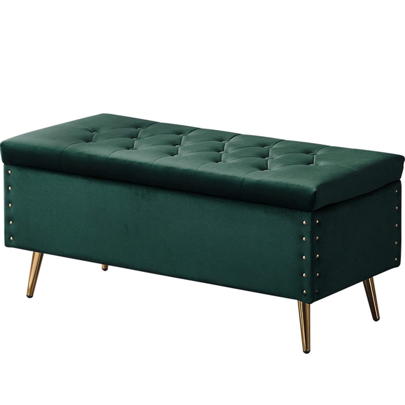 Repose-Pieds Ottoman en Flanelle Verte pour Sublimer votre Chambre à Coucher