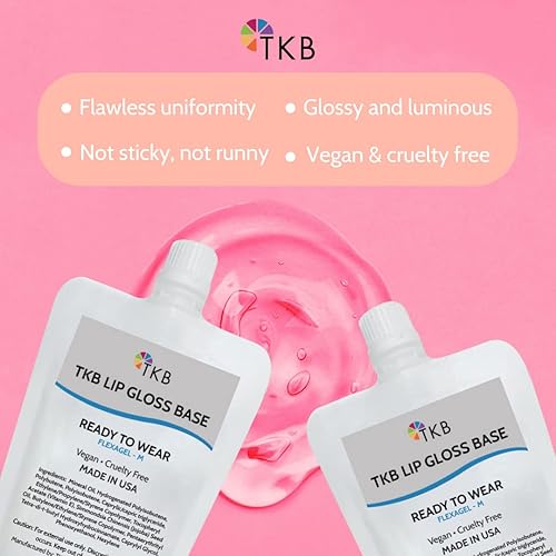Miniatura 2 de TKB Base de brillo labial (Flexagel M)  Listo para usar, hidratante, alto brillo, transparente, vegano y libre de crueldad, fabricado en Estados