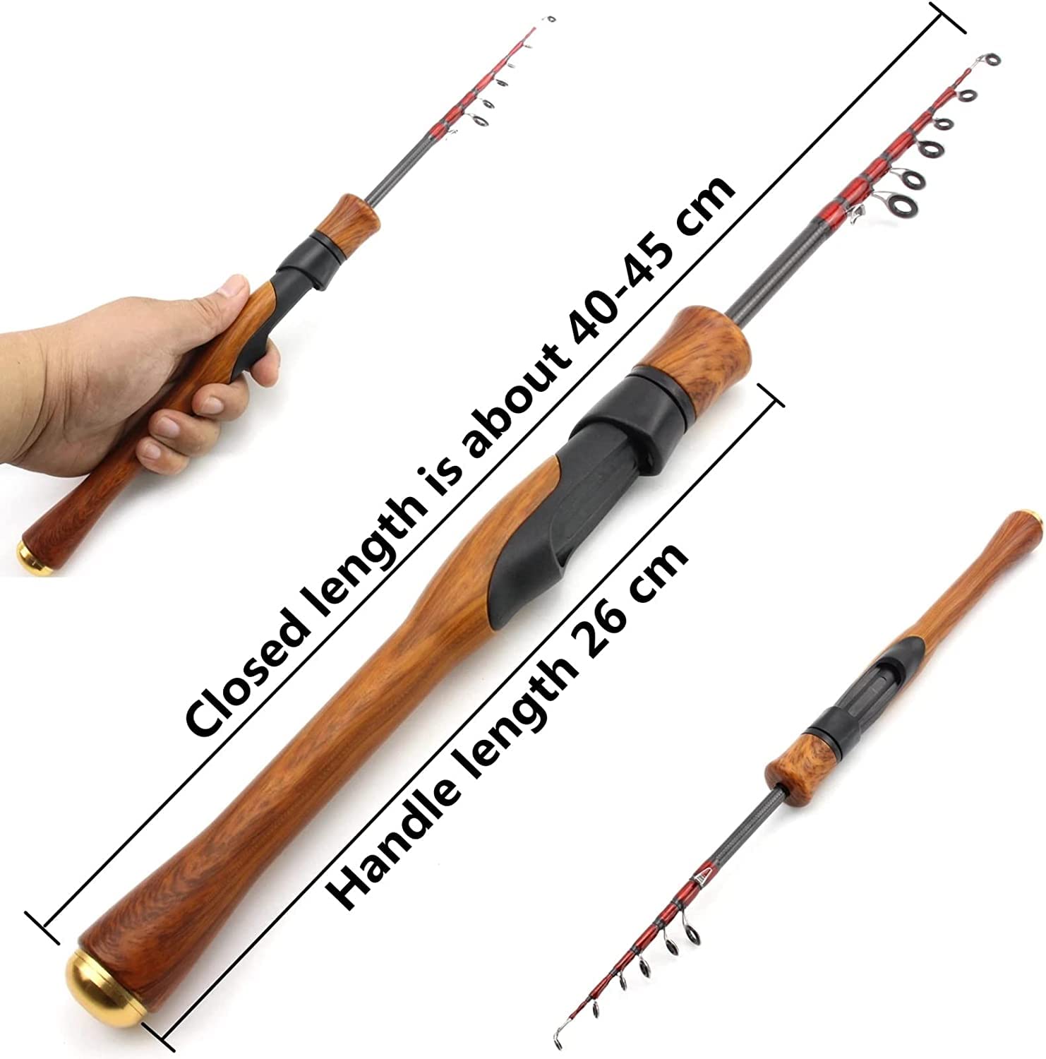 ZUMAHA Pesca Caña de Pescar Ultraligera Profesional, caña de Pescar telescópica eléctrica, caña giratoria, Peso 1-5g, Captura para niños Principiantes Fuerte