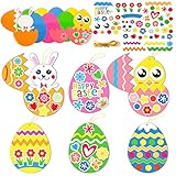chiazllta 30 PCS Easter Egg Bunny Craft Kits for Paper DIY Easter Chick Egg Rabbit Craft Kits for Home Game Art Activities Party Favors