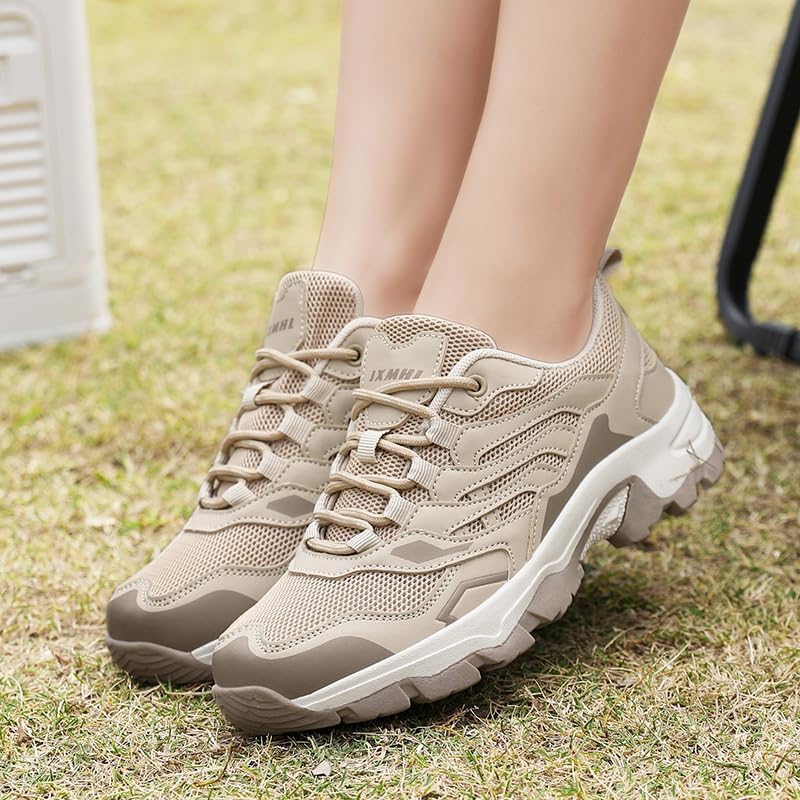 Mesh Breathable Anti-Slip Low Top Hiking Sneakers for Women Ergonomic - Ideal for Outdoor Trekking, Walking, and Running Unisex