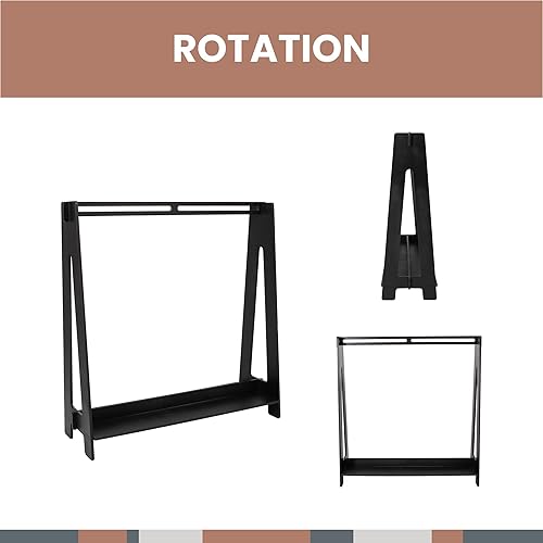 Miniatura 3 de Sweet Home from wood Armario infantil  Perchero de madera con riel colgante y estante de exhibición para niños  Muebles de tocador DIY (negro)