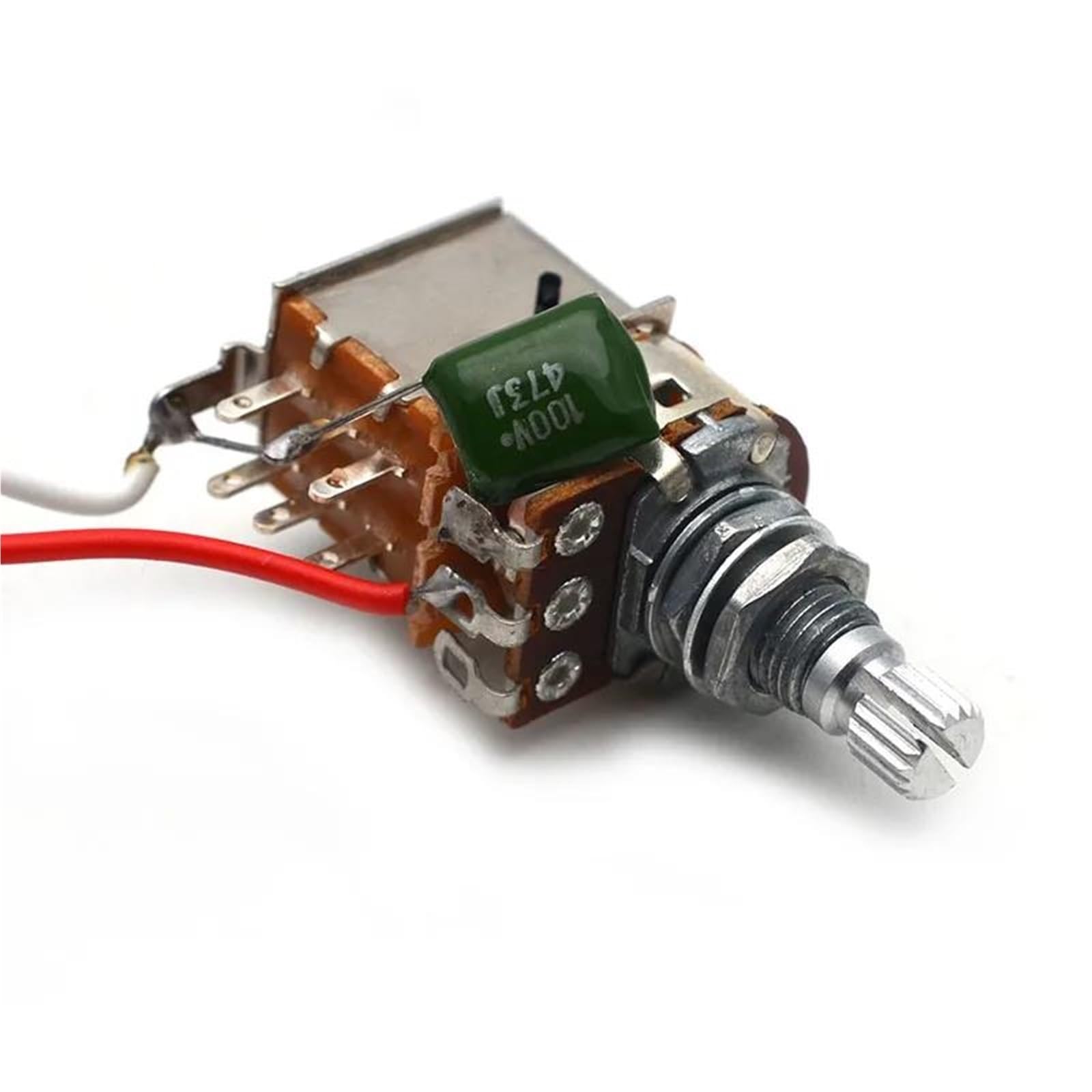 Arnés Cableado Guitarra Profesional Arnés de guitarra 1V1T A500K potenciómetro push pull e interruptor de palanca de tres vías B500K con conector de salida de 6.35 pulgadas(2)