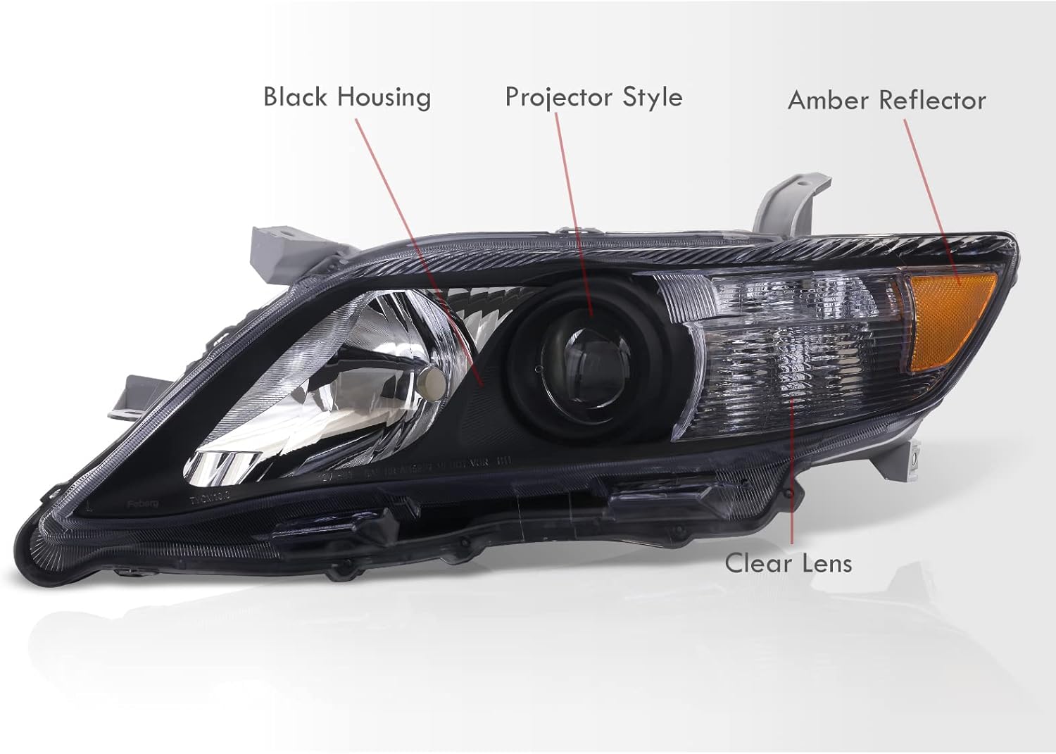 AJP Distributors Upgrade Front Bumper Halogen Projector Headlights Headlamps Driving Lights Signal Lamps Assembly Driver Passenger Set LH+RH Pair Compatible/Replacement For Camry XV40 2010 2011 10 11