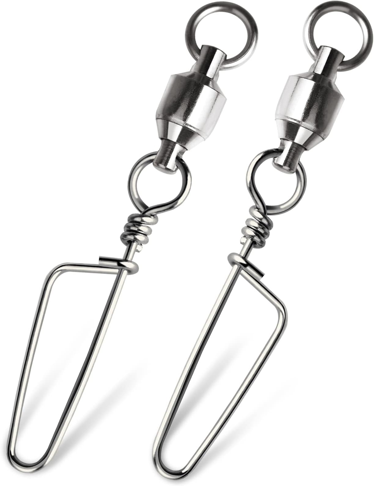 30pcs Ball Bearing Fishing snap Swivels, 8 Sizes Stainless Steel Swivel with Coastlock,Fishing Terminal Tackle for Saltwater Freshwater Sea Fishing