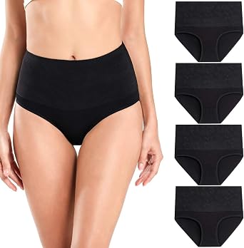 wirarpa Womens Cotton Stretch Underwear Briefs Soft Breathable High Waisted Full Coverage Ladies Panties Multipack