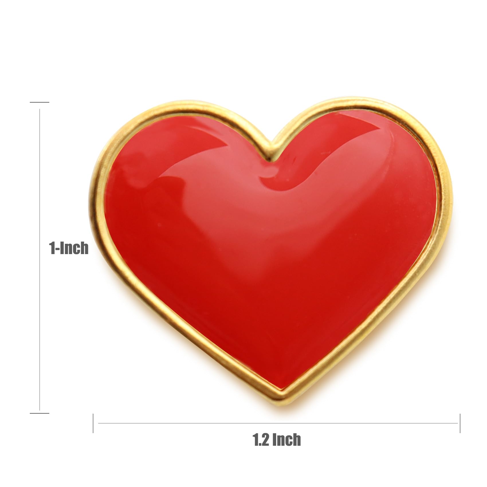 Paquete de 12/24/50/100 pines de solapa de corazón a granel – Broche de metal para el día de San Valentín para hombres y mujeres, ropa, bolsos, sombreros
