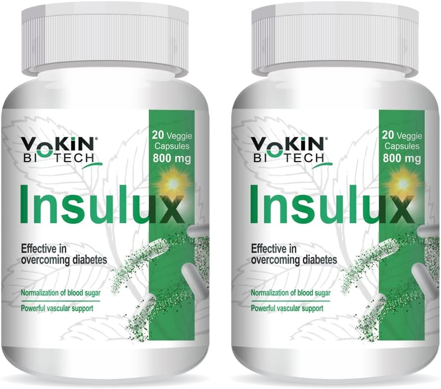 Vokin Biotech Herbal Insulux Gymnema Sylvestre For Endocrine Health & Diabetes Control 800mg 20 Capsules (Pack of 2)