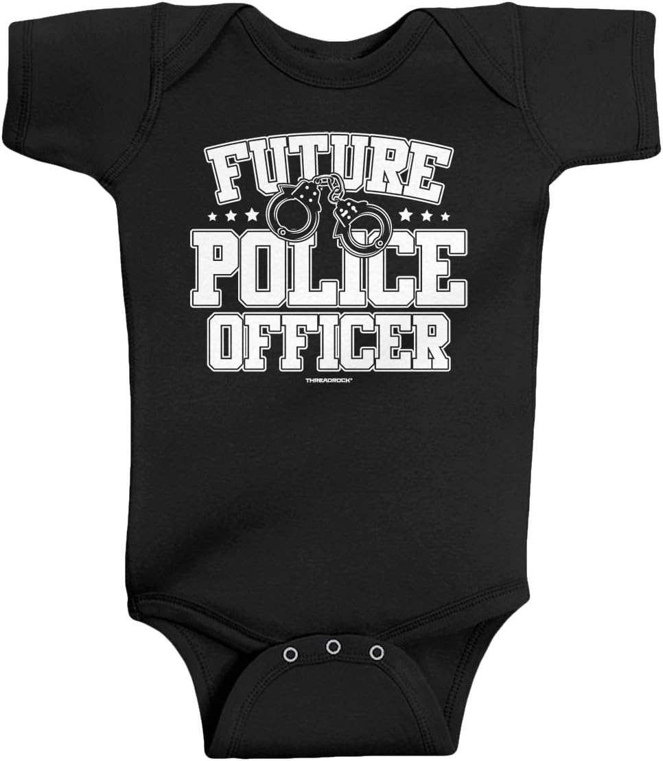 Threadrock Unisex Baby Future Police Officer Bodysuit