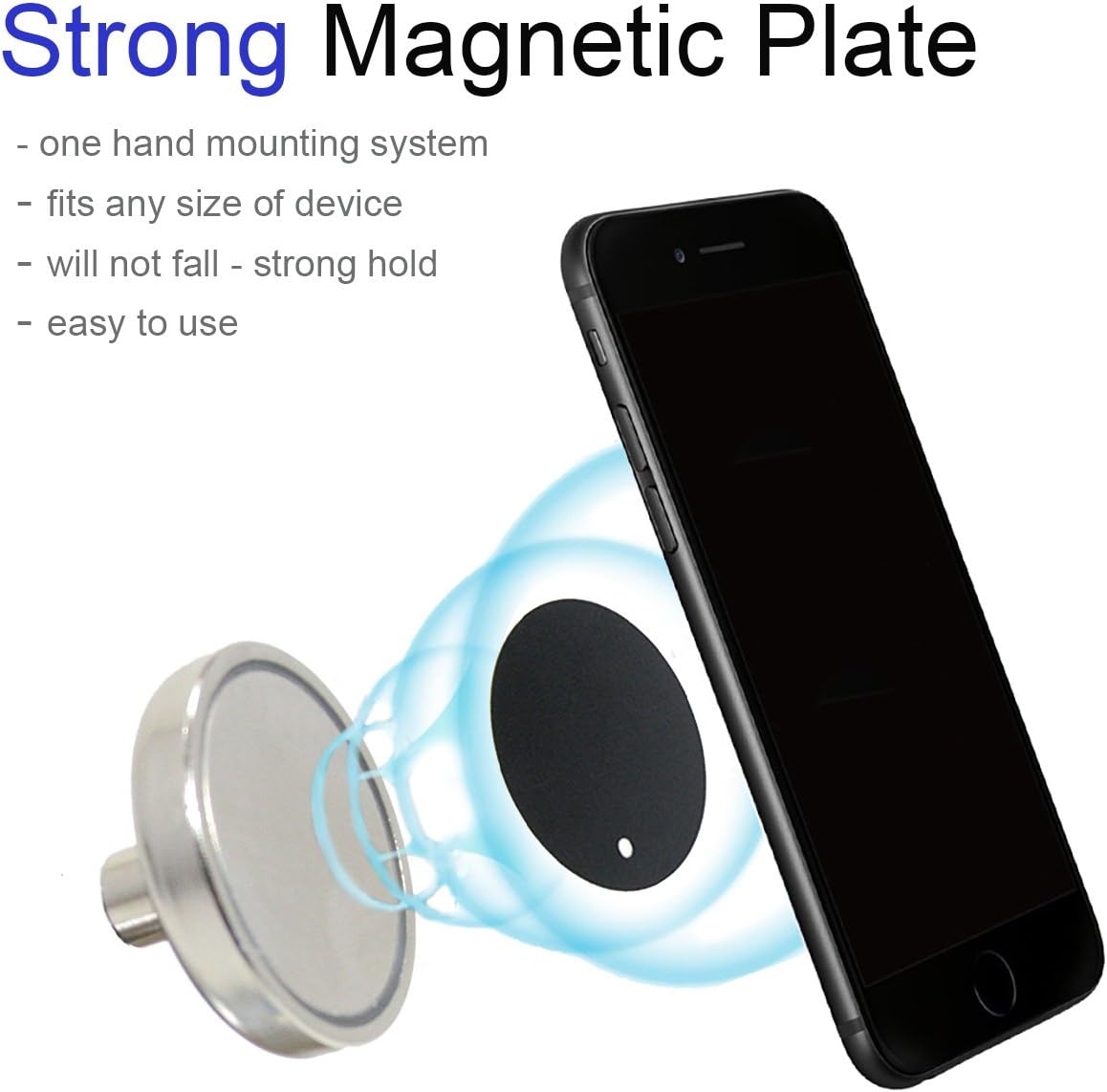 🔥 Crazy Deals Livestream Gear - Rubber Coated Magnetic Phone Mount w/Ball Head - Includes Magnetic Mounting Plate System to Attach Device. Great for Video, Pictures, Livestreaming, or WOD. (XL Magnetic Mount)