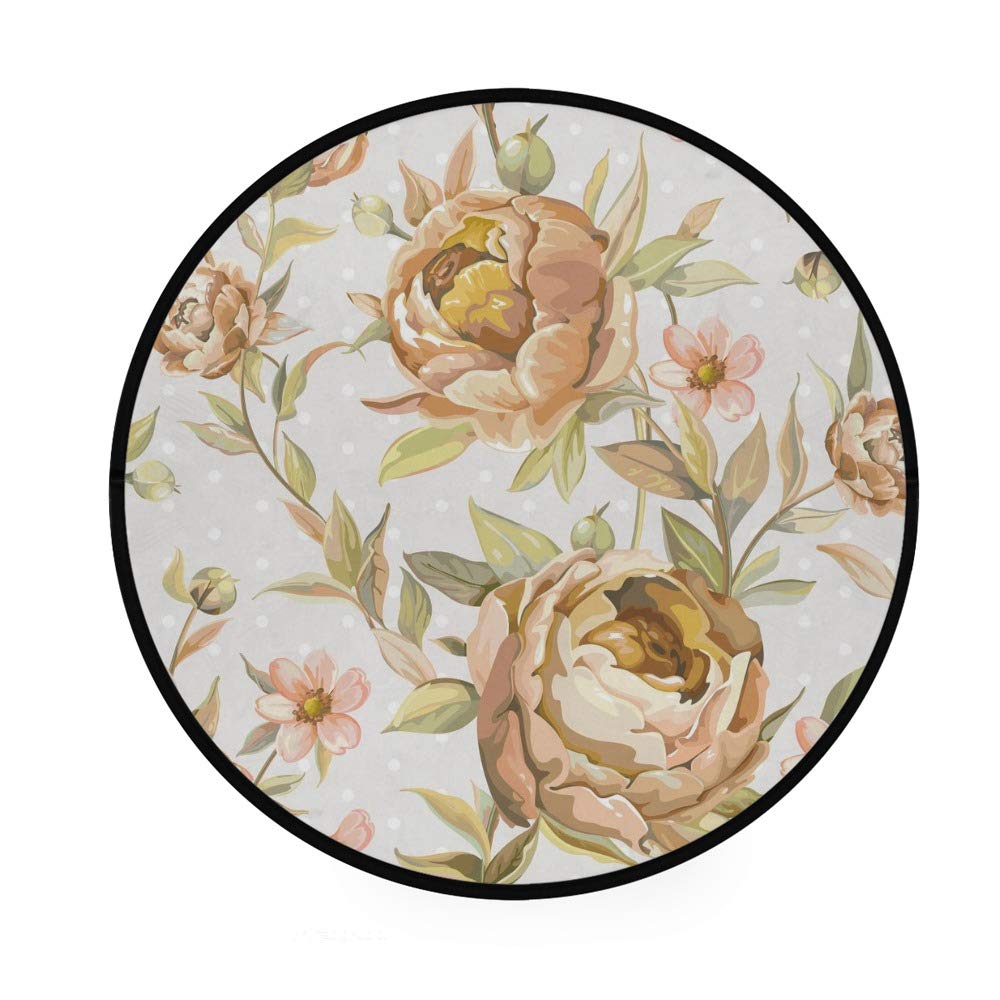 Paillasson rond pivoines pour une entrée élégante et une cuisine propre