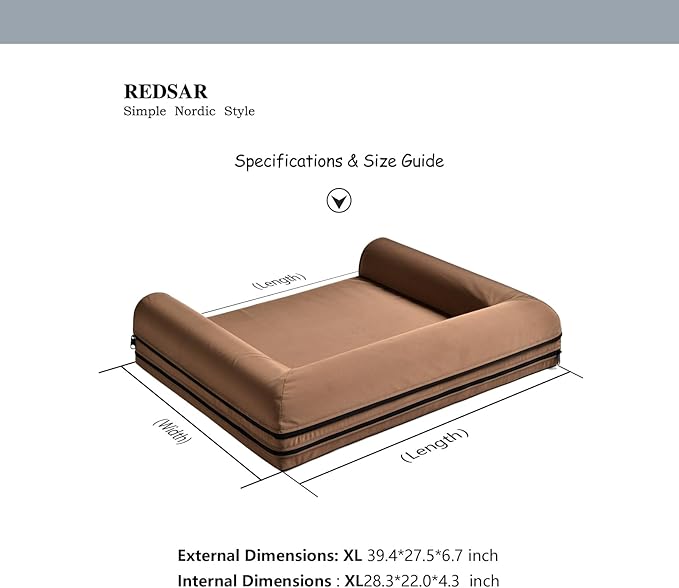 Cama para Perros Grande Resistente a Mordidas y Ortopédica con Funda Lavable miniatura 3