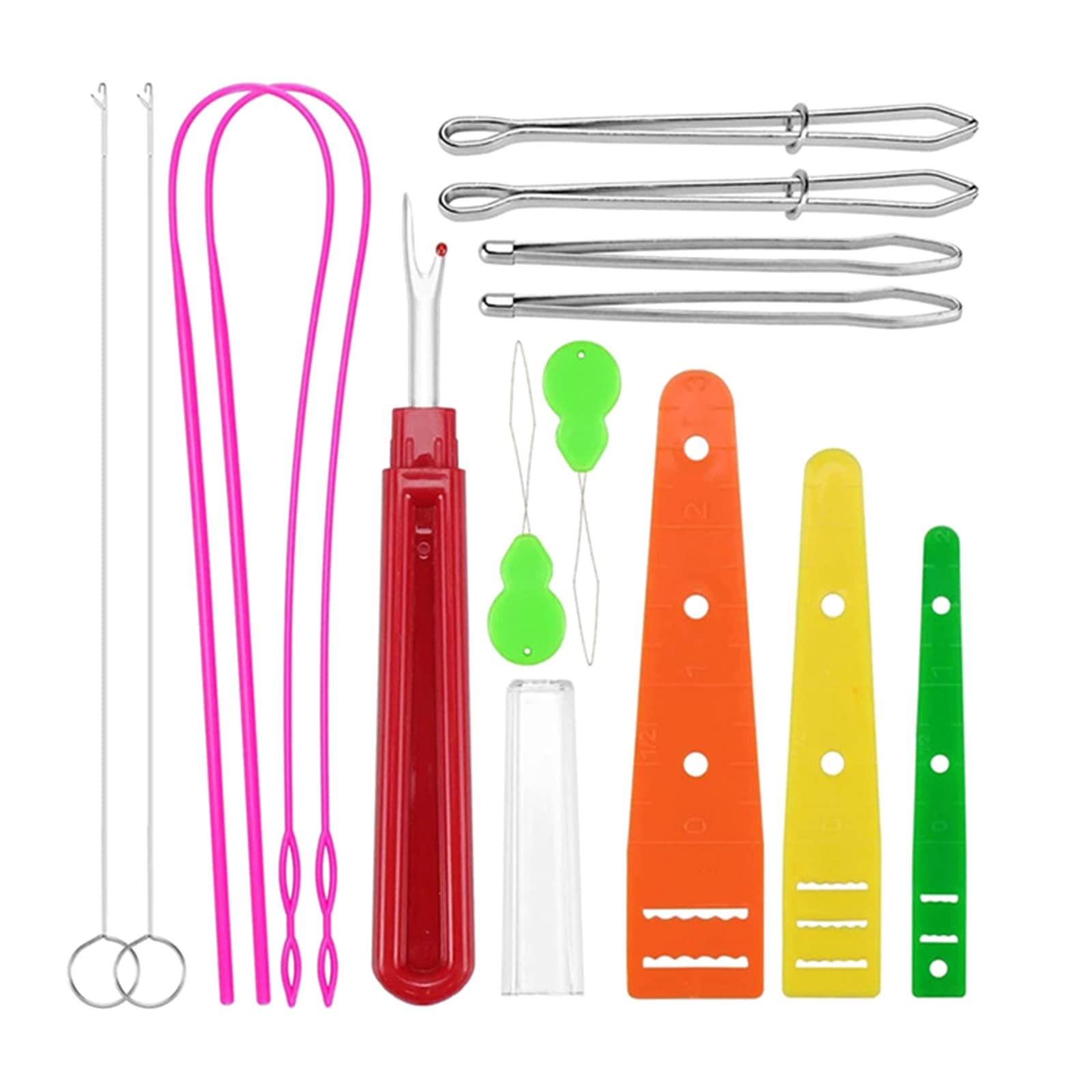 14Pcs Drawstring Threader Tools Kit Craft Stitching Tools Kit for Shorts Hoodies Sportwear Pants Bags Sewing Repair Sewing Loop Tool