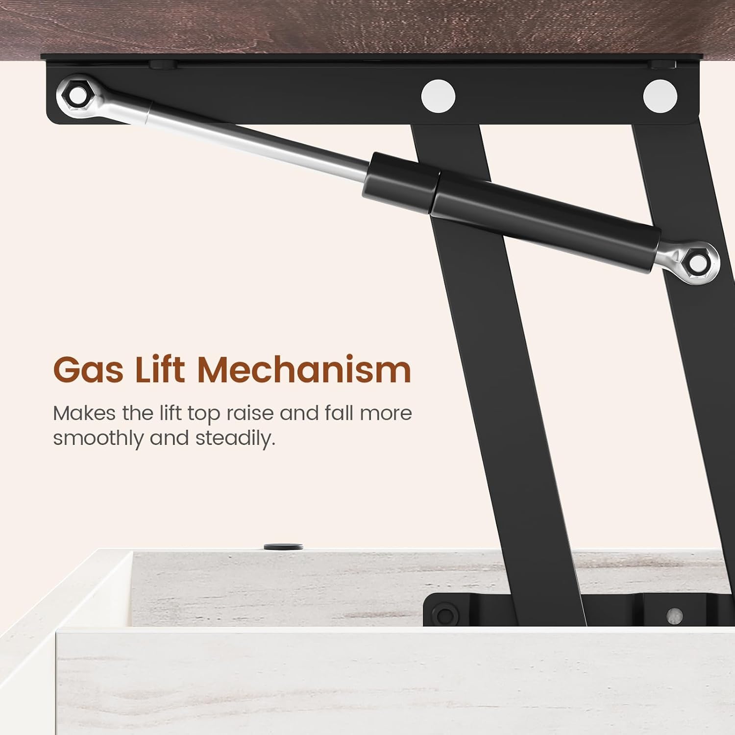 Avvicinamento view of the metal gas support mechanism