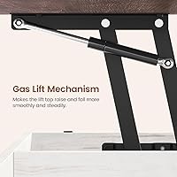 Vista 8 de Itaar Mesa de Centro con Tapa Elevable, Mesas de Centro 4 en 1 con Almacenamiento y Compartimento Oculto, Mesa de Centro Estilo Granja con 2 Cajones