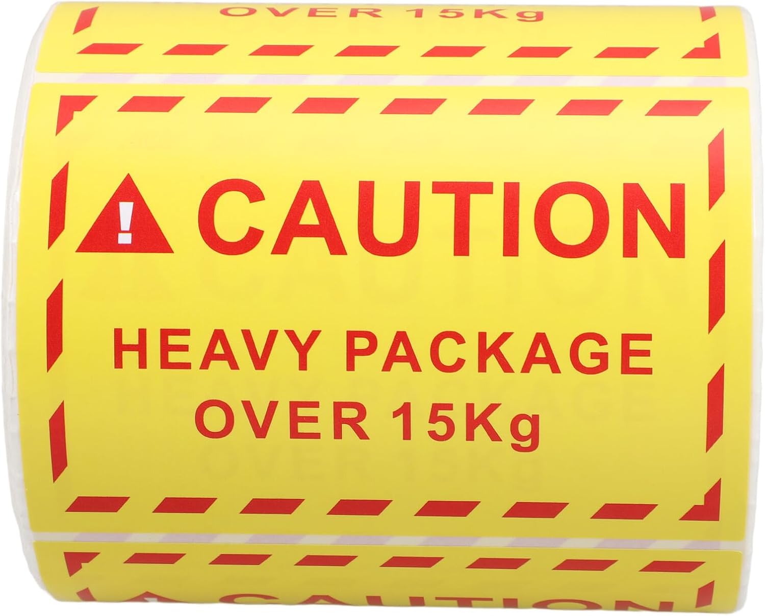 Gadpiparty Heavy Package Warning Stickers 15kg Weight Caution Shipping Labels Adhesive Overweight Handling Tags for Moving and Packaging (100x70mm, 500pcs Roll)