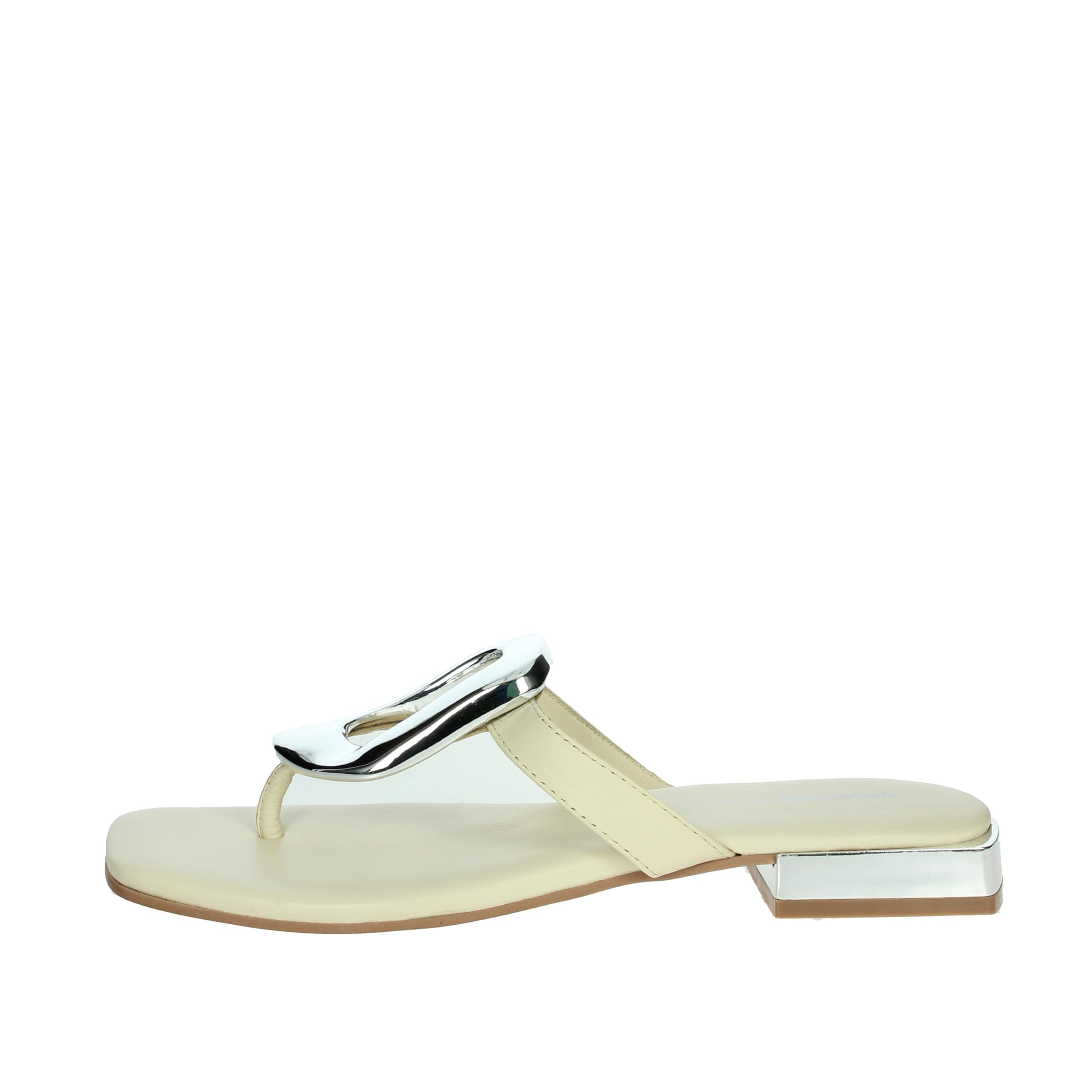 GIOSEPPO Women's Jewel Sandal Flat, Ivory White, 3.5 UK