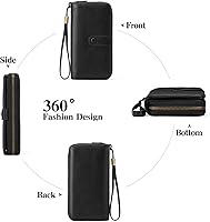 Vista 4 de GAEKEAO Leather Credit Card Holder Wallet for Women RFID Blocking Large Capacity Bifold Zipper Card Case Organizer with Wristlet 45 Slots