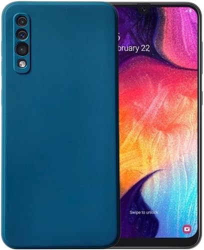 Compatible con Samsung Galaxy A50 o A50s - Carcasa de gel de silicona líquida suave para teléfono celular, funda trasera básica (verde azulado)