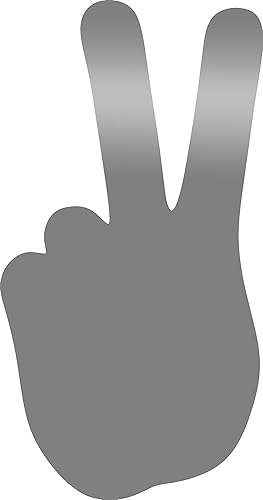 Miniatura 1 de ANGDEST - Silueta de mano de paz! (plata metálica) (juego de 2) calcomanías de vinilo impermeables de alta calidad para teléfono portátil, accesorio