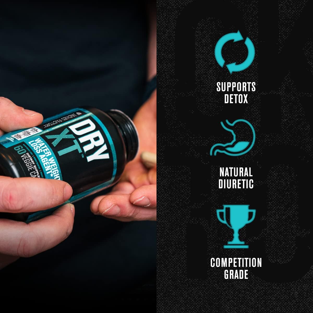 Dry-XT Water Weight Loss Diuretic Pills - Natural Supplement for Reducing Water Retention & Bloating Relief w/Dandelion Root Extract, Potassium, 7 More Powerful Ingredients - 60 Veggie Capsules : Health & Household