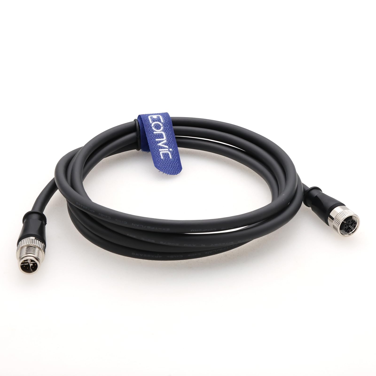 Eonvic Industrial M12 8 Pin X-Code Male to Female Ethernet Cable Cat5e High Flex Sheild Waterproof Industrial Gigabit Ethernet Networks Cable for Congex Industrial Camera (30M)