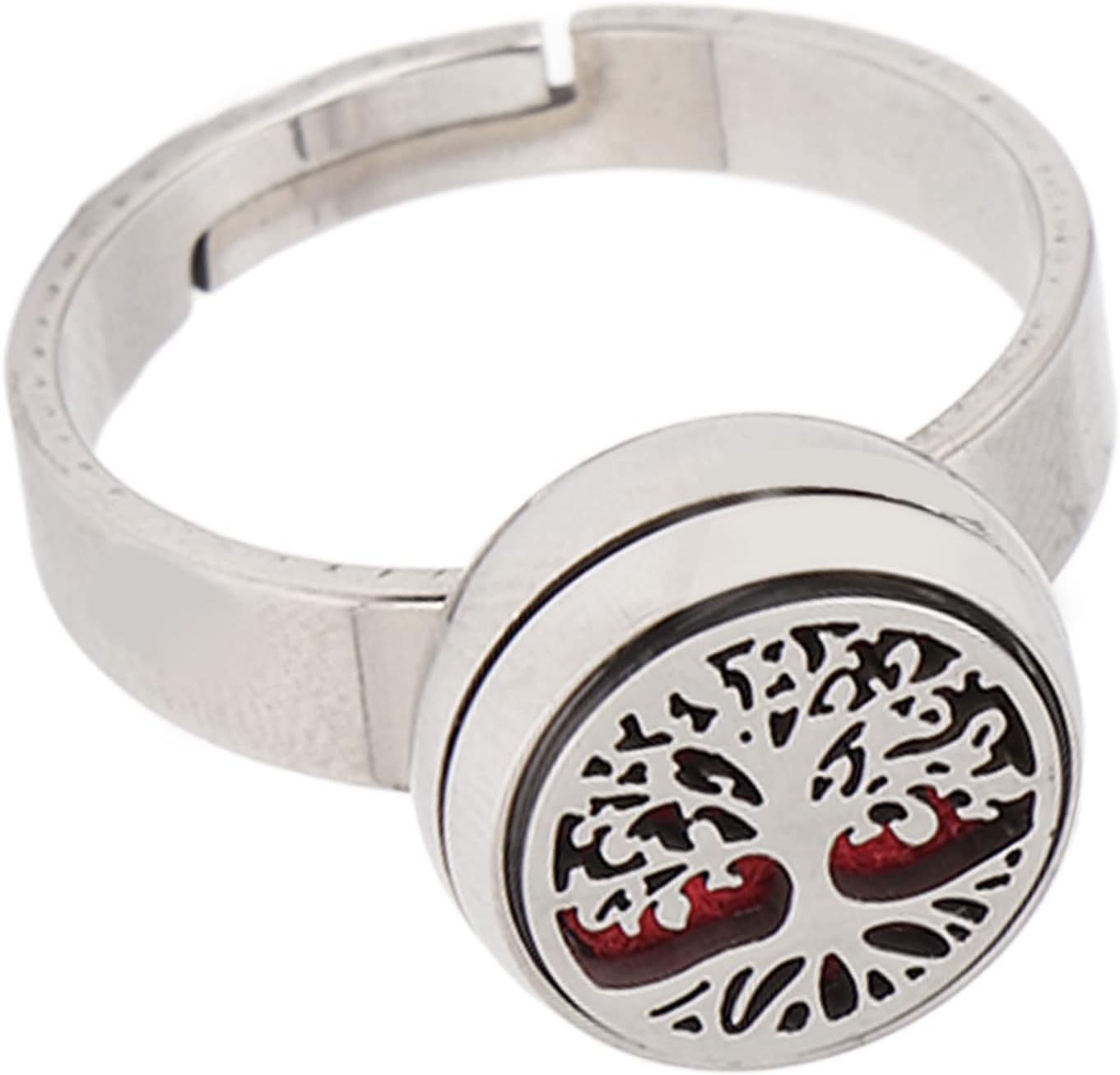 Anillo difusor de aromaterapia Sluswallow, acero inoxidable, plata