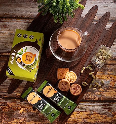 Image of Chaizup Premium 1 Min Instant Cardamom Tea Premix - 30 Sachets | Cardamom Flavours | 30 Servings | 420g (Pack of 3)