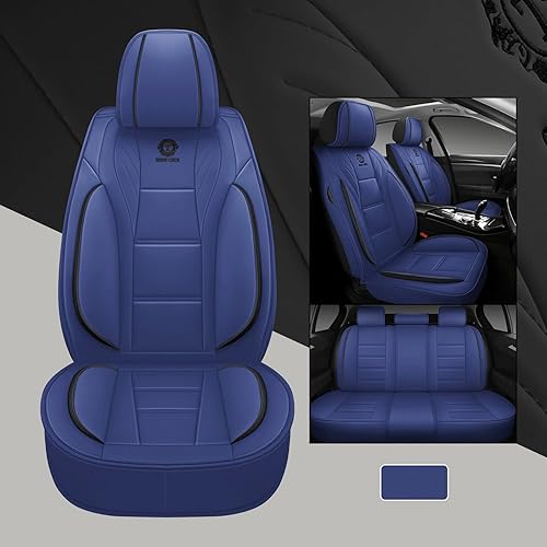 Miniatura 3 de 05 - Juego completo de fundas de asiento de automóvil, funda de cojín para autos, SUV, camioneta y camioneta (azul)
