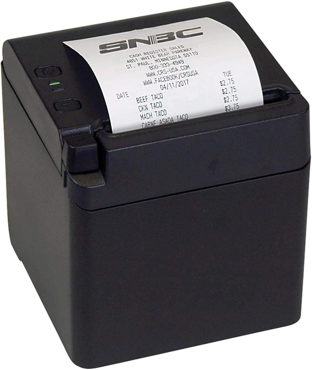 SNBC BTP-S80 Receipt Printer with Auto Cutter, 250 mm/s Printing POS Printer | Windows Driver and iOS/Android/Linux SDK | 80mm Thermal Receipt Printer for Everyday Business (USB, Serial, Ethernet)