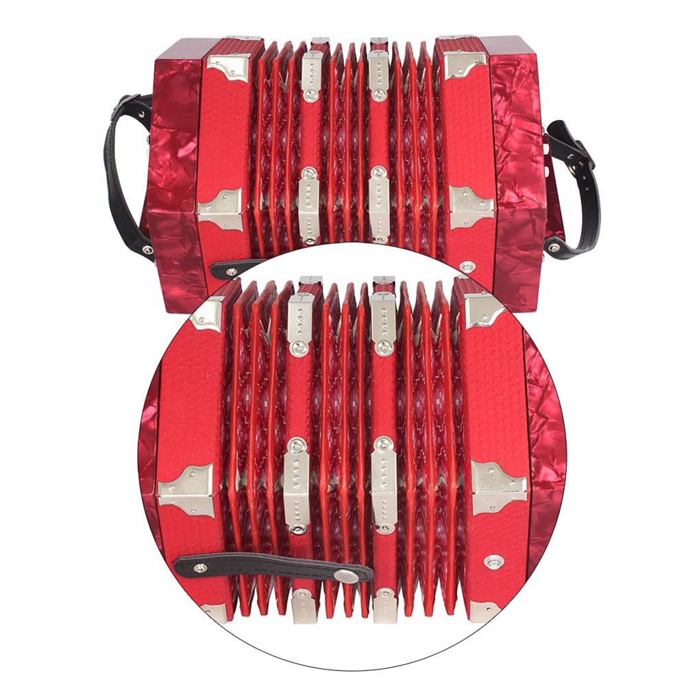Ziehharmonika-Instrument, Professionelle Ziehharmonika 20 Tasten 40 Reed mit Tragetasche mit Aufbewahrungstasche für Kinder Erwachsene