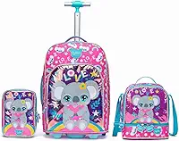Kit Mochila De Rodinha Infantil Polo One Estojo Organizador 100 Pens Lancheira Térmica (Rosa)