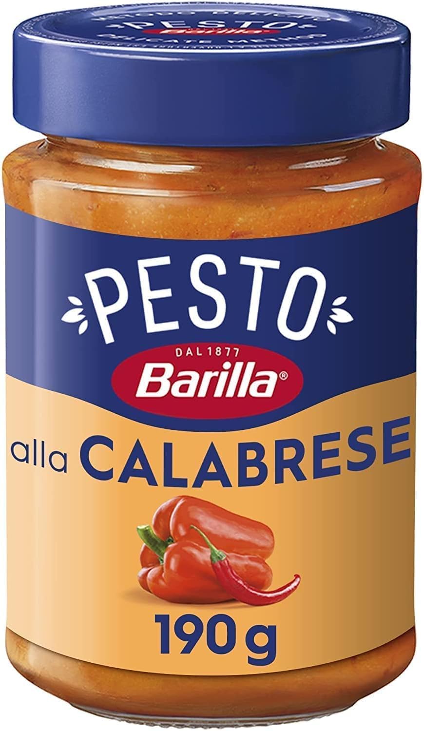 Italian Gourmet Pesto alla Calabrese, Paprika-Chili Sauce, 12 x 190g