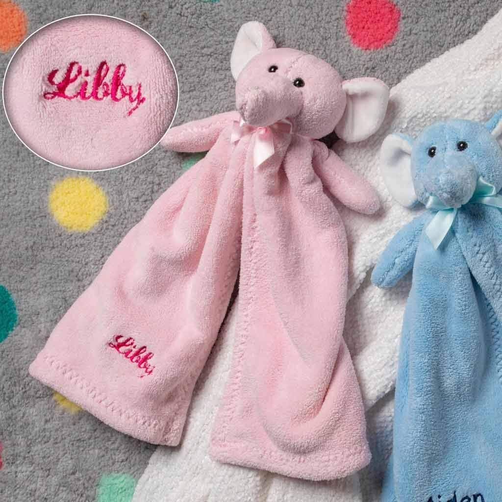 Personalized Plush Baby Cuddler - 17 inch (Pink Elephant)