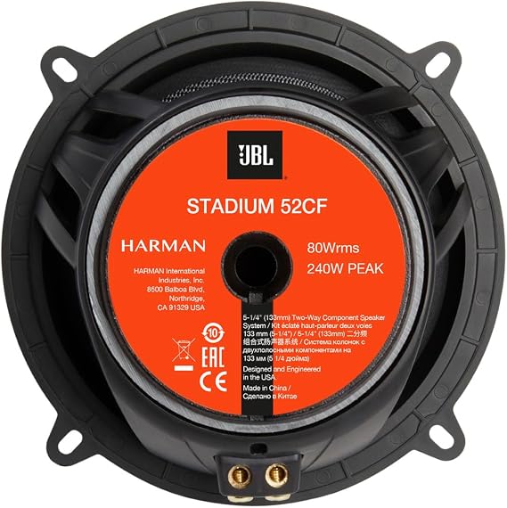 JBL Stadium 52CF 2-Way Car Sound System - 240 Watt Components Car Speaker Box Set with 133 mm 2-Way Component Speaker System