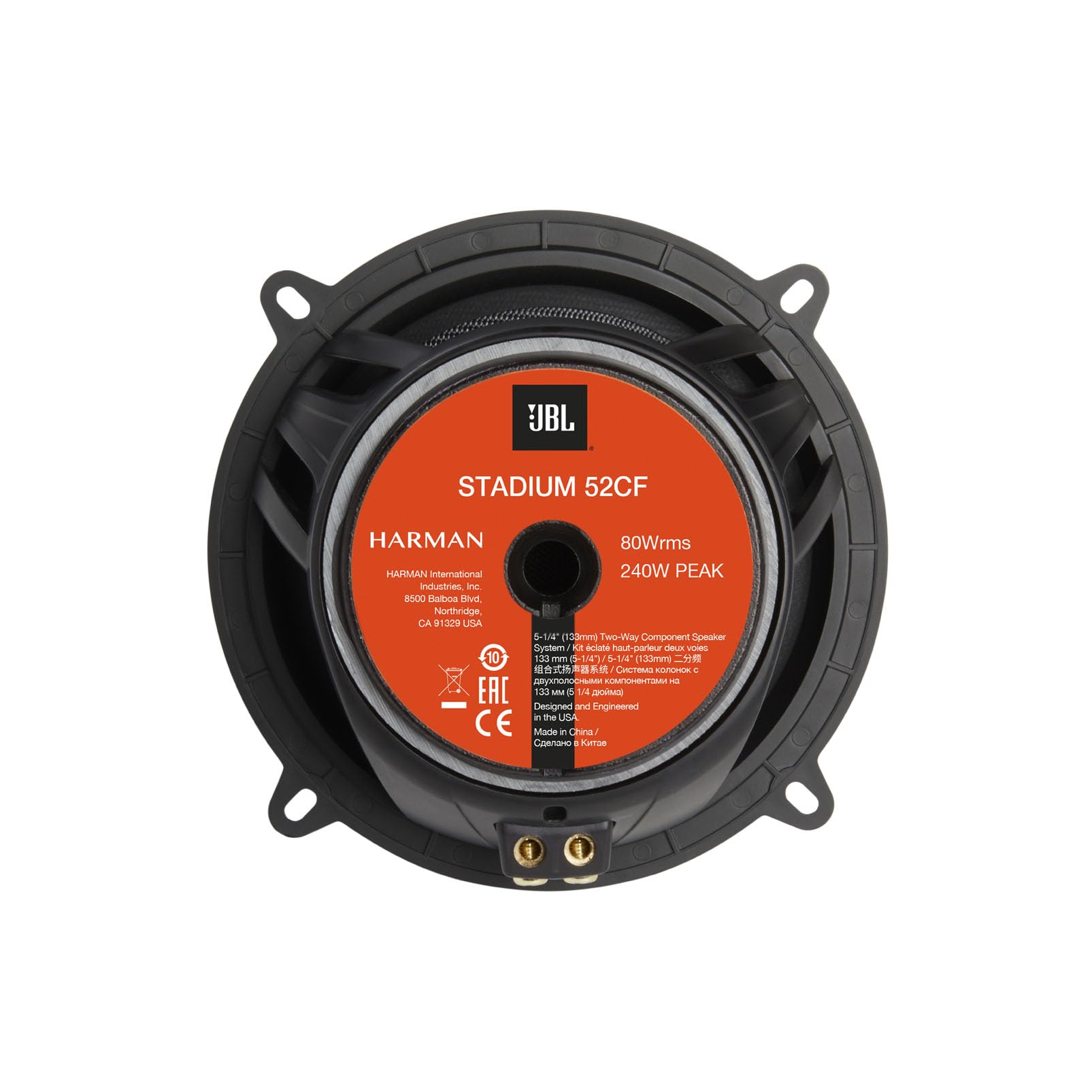 JBL Stadium 52CF Harman Kardon 2-drożny zestaw głośników samochodowych 13 cm - głośnik samochodowy system dźwiękowy komponentów 240 W - Echo Auto 133 mm z oddzielnymi przejściami i głośnikami