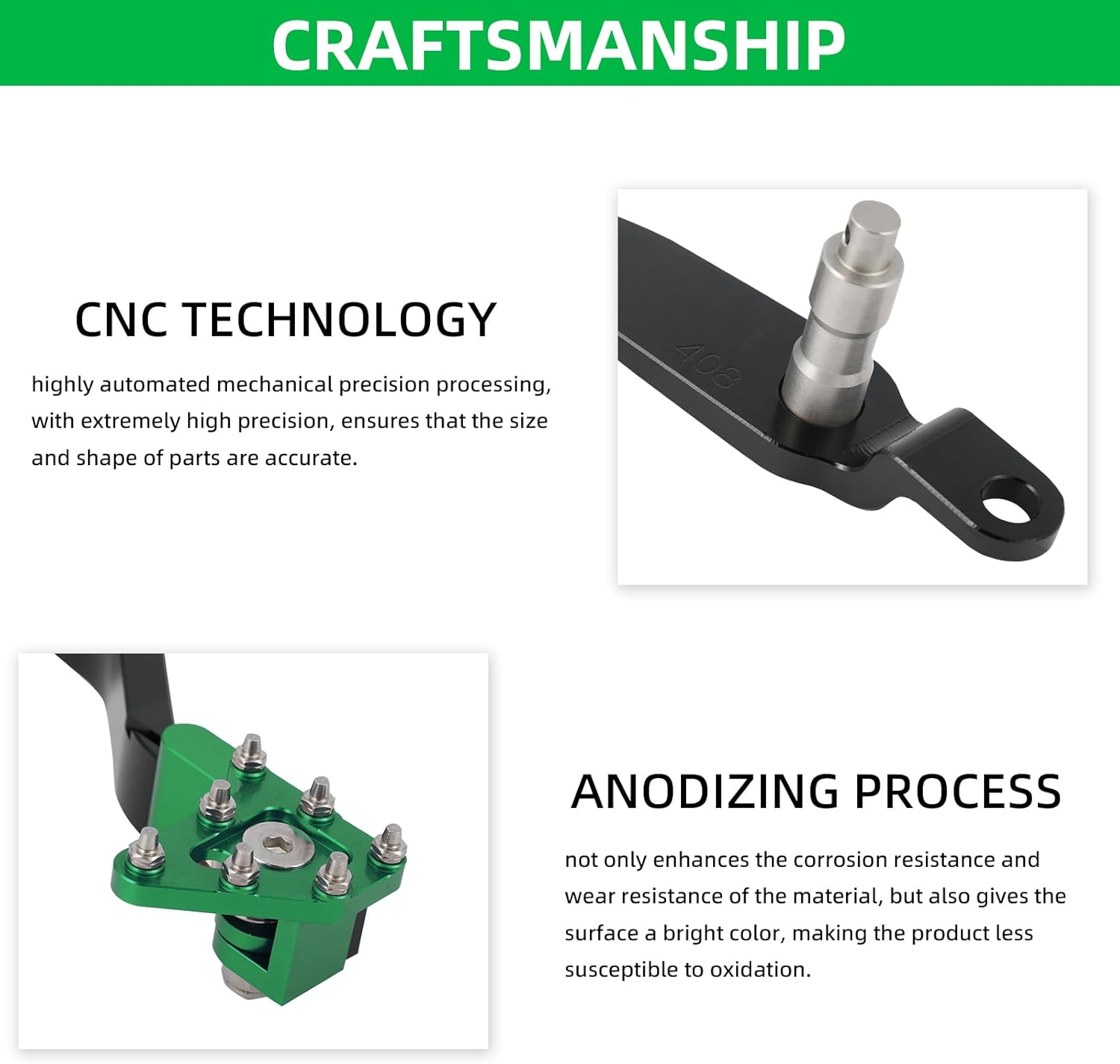 Rear Brake Pedal for KLX 230,CNC Aluminum Foldable Dirt Bike Foot Brake Lever for KLX230 21-25/KLX230R 21-25/KLX230SM 23-25/KLX230RS 21-24/KLX230S 22-23/KLX230S ABS 22-23-Green