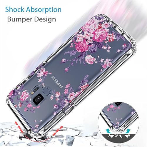 Miniatura 7 de Funda para Galaxy S9, para Samsung S9 Funda transparente para niñas, TPU suave 360 cuerpo completo a prueba de golpes híbrido parachoques