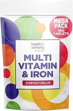 Multivitamin & Iron 360 Tablets | One A Day Formulation for Men Or Women | UK Manufactured | Immune Defence Vitamin C D & B6 Supports Immune System