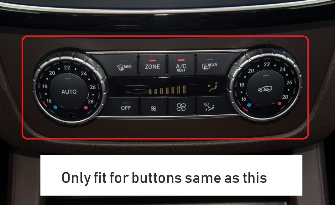 Angelguoguo Car Air Conditioning Rotary Knob Buttion Cover for Mercedes Benz C Class W204 GLE M GLK SL GLS SLK G GL CLS Class (Red) image 2