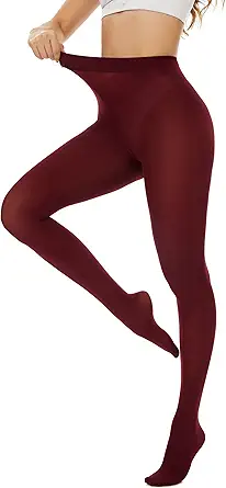 80D Women's Tights Semi Opaque Ultra Soft Solid Color Stretchable High Waist Footed Pantyhose with 20+ Colors