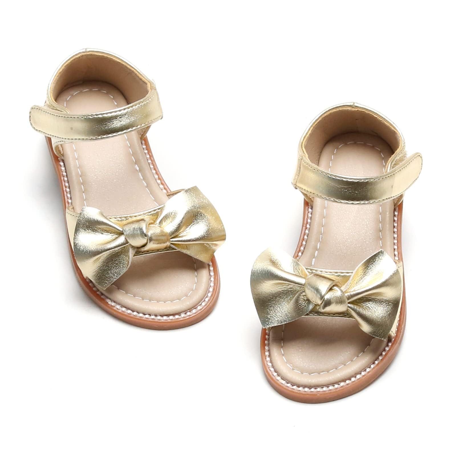 Felix & Flora Toddler Girls Sandals Soft Rubber Flats Summer Baby Flower Girl Shoes.