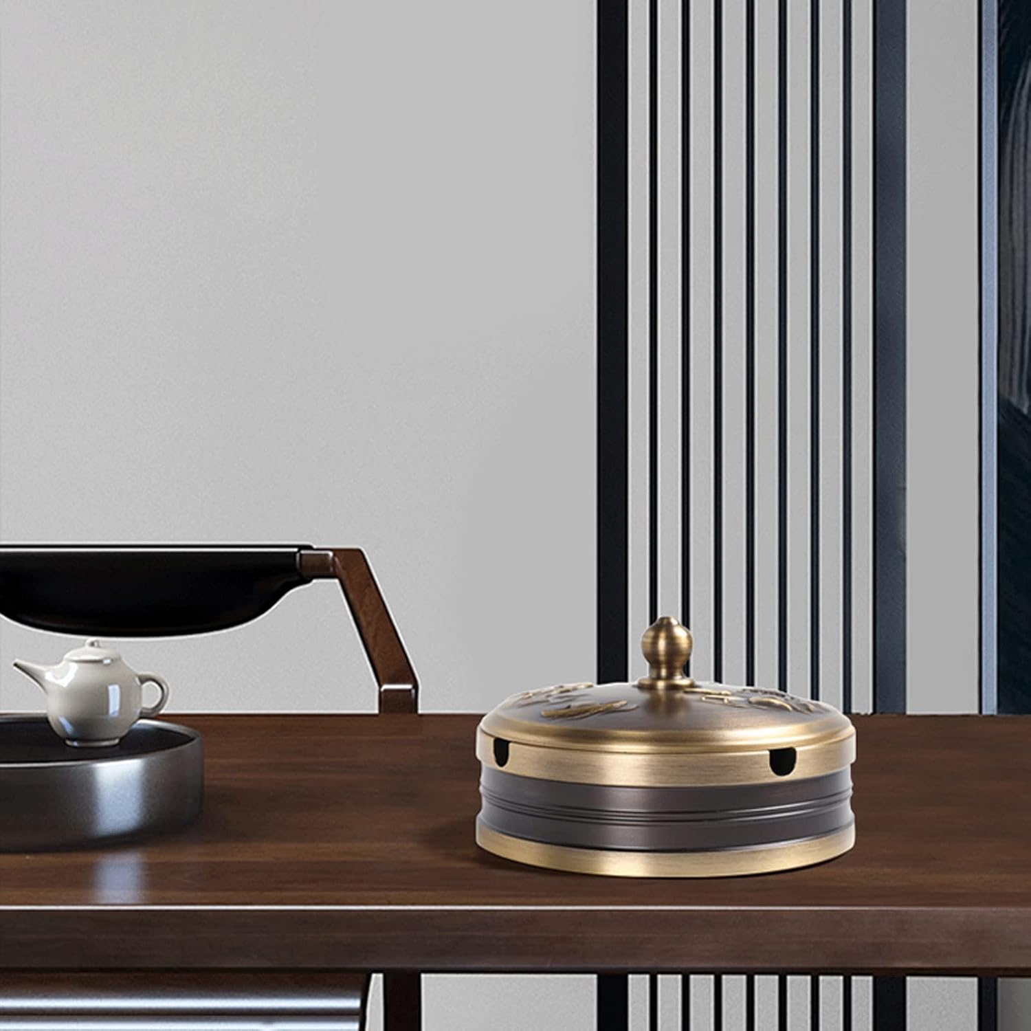 Ash Tray Copper Ashtray For Home/Office Tabletop Ashtray For Indoor,Ash Holder For Smokers, Home Office Decoration Desktop Smoking Ashtray Outdoor Ashtray