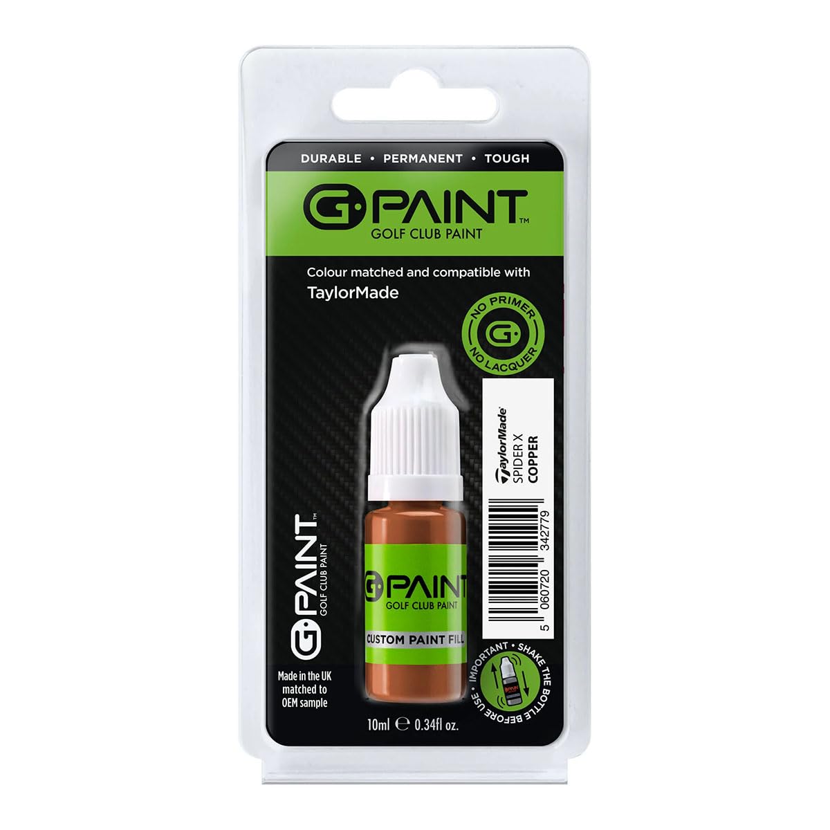 G-Paint Golf Club Paint - Taylormade Spider X - Copper - Compatible Touch Up Paint -10ml - No Primer Required